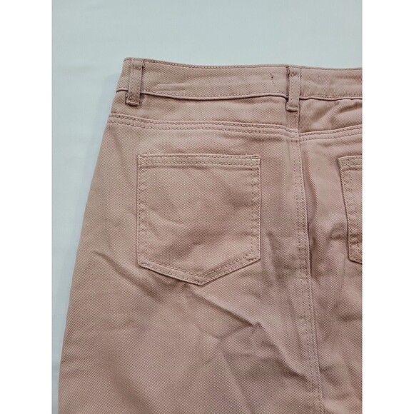 FOREVER 21 Denim Mini Skirt Women's Size Medium Light Pink Flat Front 5-Pocket - Picture 7 of 10